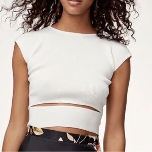 Wilfred knit crop top white size small